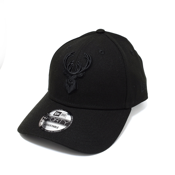 New Era Milwaukee Bucks 9Forty Evergreen Black On Black OSFA