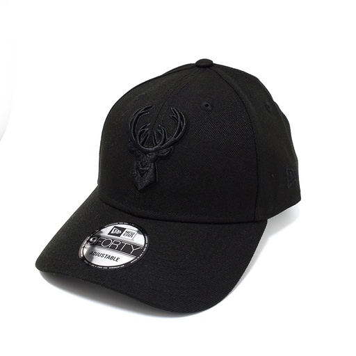 [195131710086] New Era Milwaukee Bucks 9Forty Evergreen Black On Black OSFA