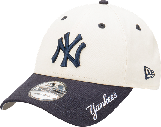 [198059861984] New Era New York Yankees 9Forty 2-Tone Visor Script Chrome White OSFM