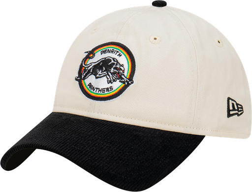 [198059049702] New Era Penrith Panthers 9Twenty Retro 2-Tone Cord Beige/Black OSFM