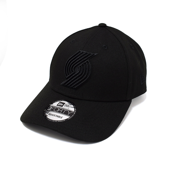New Era Portland Trail Blazers 9Forty Evergreen Black On Black OSFA