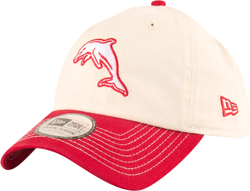 [198581939106] New Era The Dolphins Casual Classic Two Tone Chrome Contrast Beige OSFM