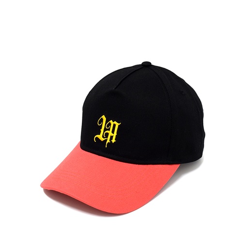 [9337217025573] Rocko's A-Frame Cap LA Logo Black/Yellow/Red