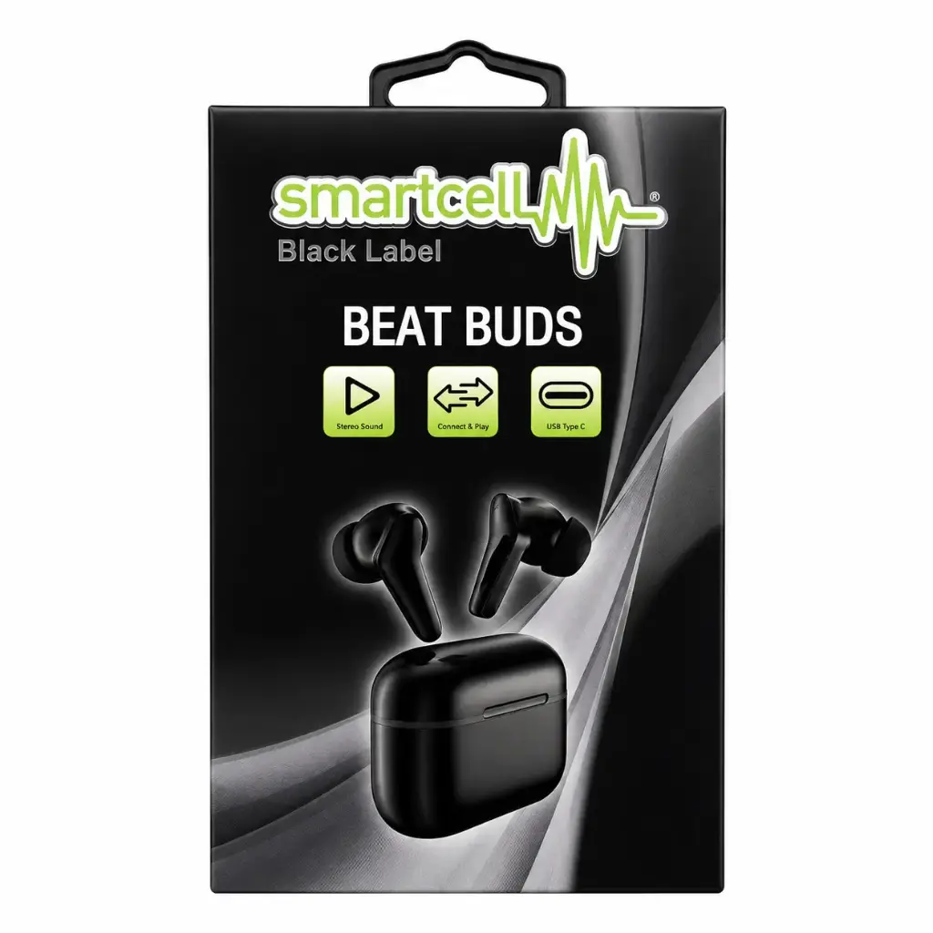 Smartcell Black Beat Buds TWS Earbuds