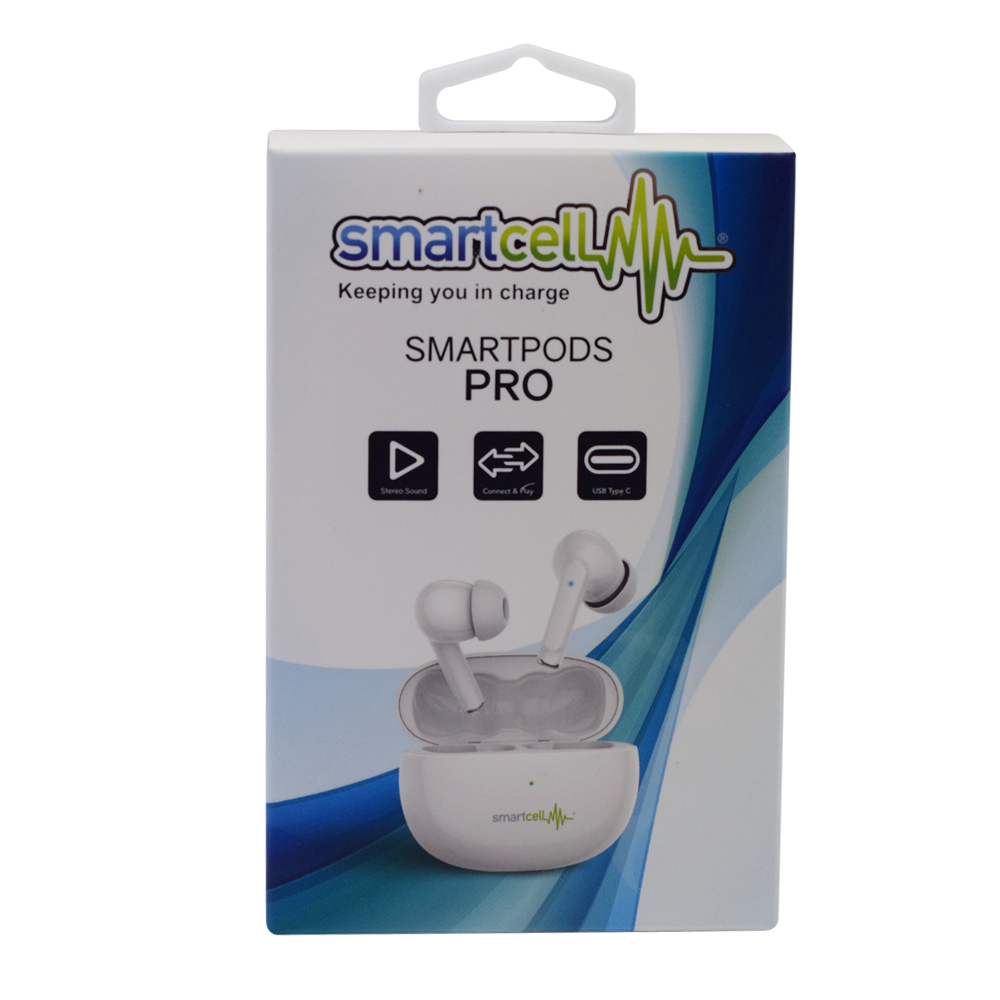Smartcell SmartPods Pro Wireless Earbuds w Charging Storage Box