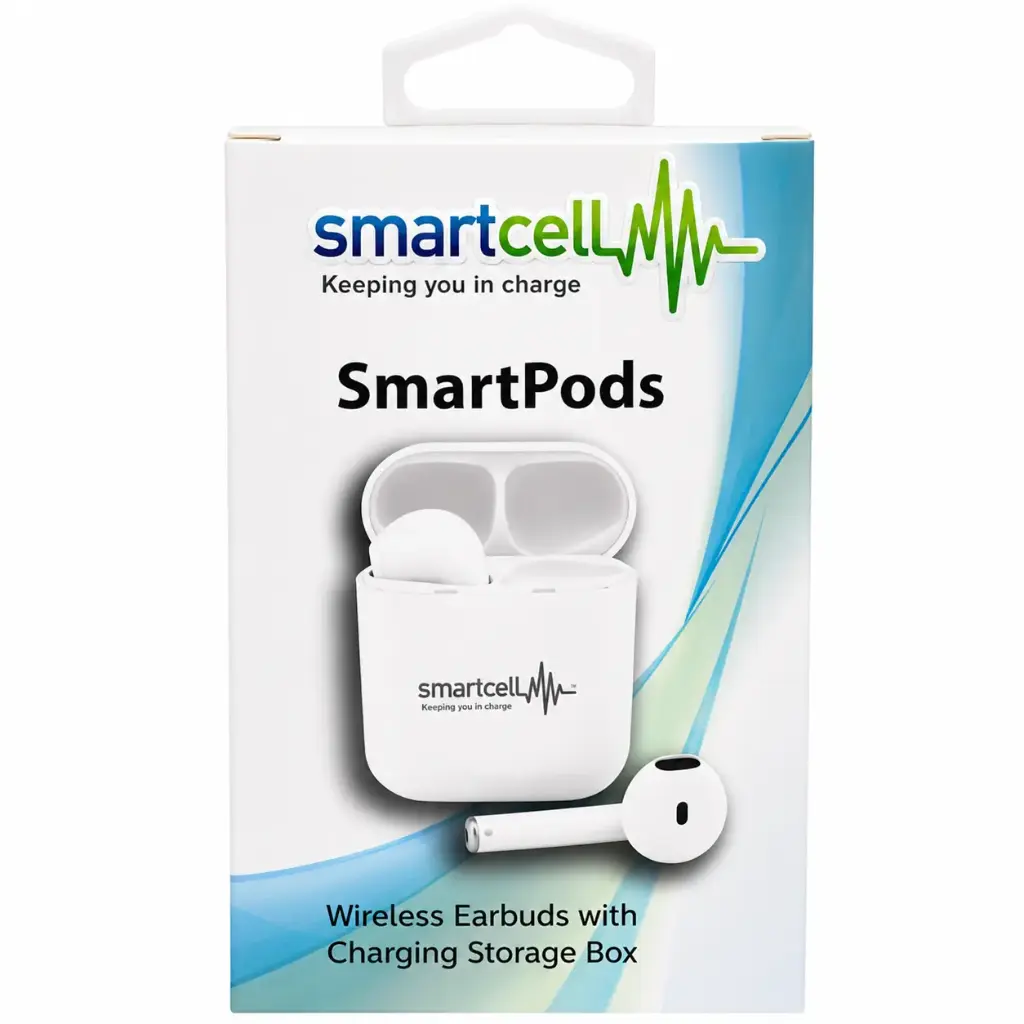 Smartcell SmartPods Wireless Earbuds w Charging Storage Box