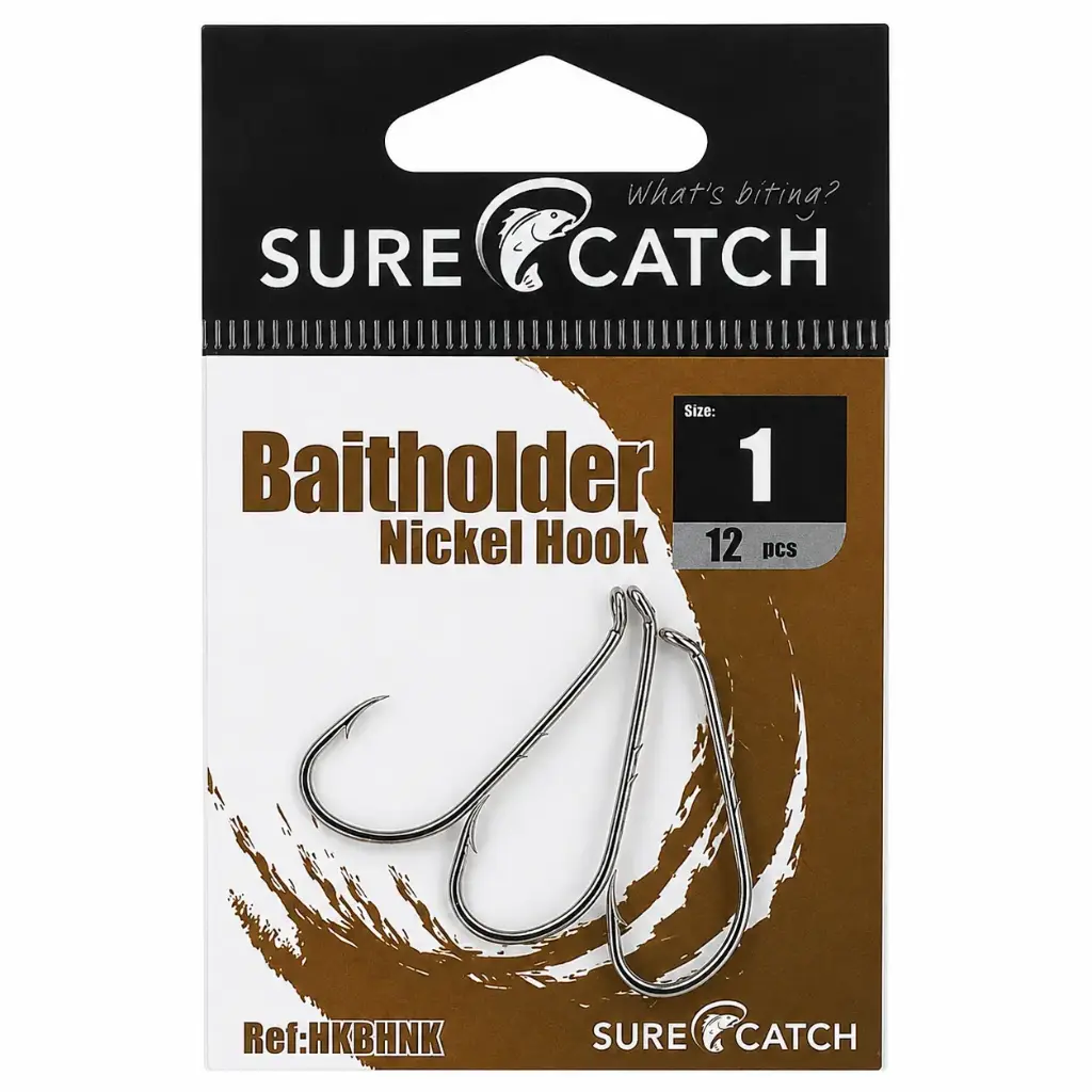 SureCatch Baitholder Nickel Hooks | Size 1 | 12 Pack