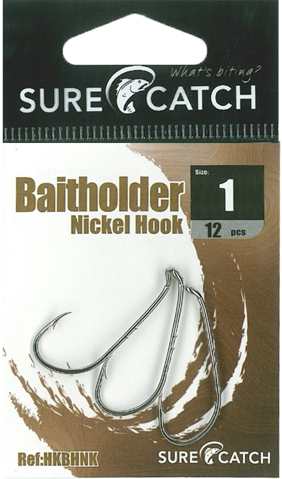 SureCatch Baitholder Nickel Hooks | Size 1 | 12 Pack