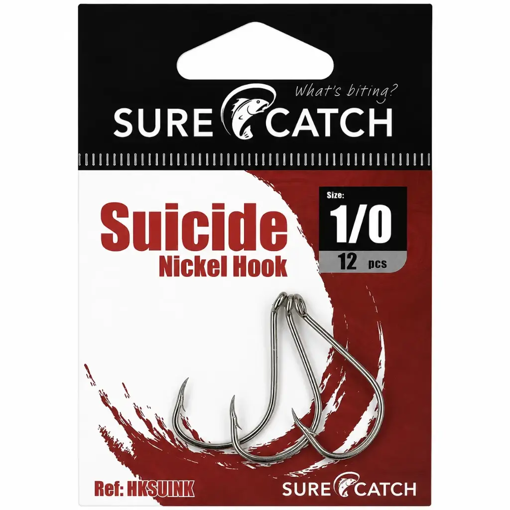 SureCatch Suicide Nickel Hooks | Size 1/0 | 12 Pack