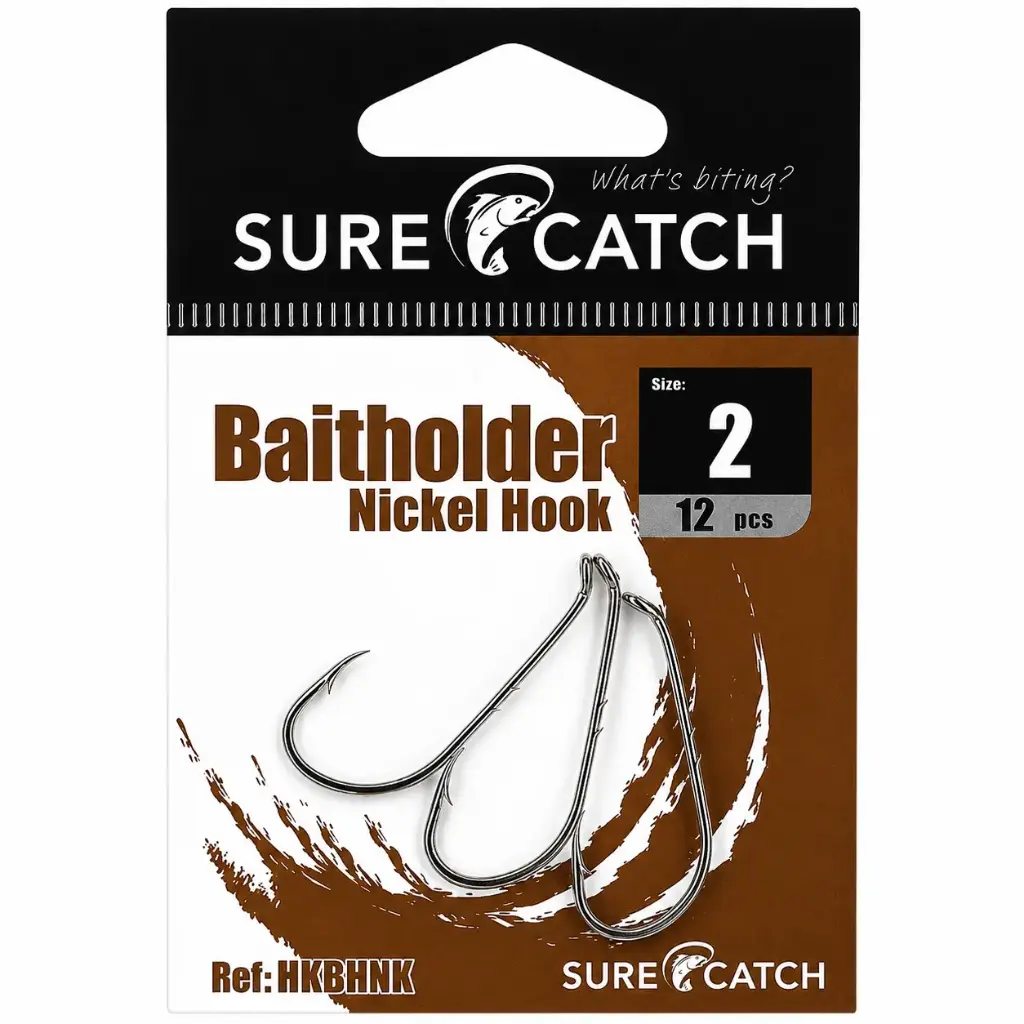 SureCatch Baitholder Nickel Hooks | Size 2 | 12 Pack
