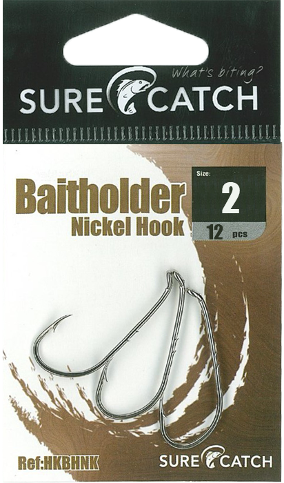 SureCatch Baitholder Nickel Hooks | Size 2 | 12 Pack