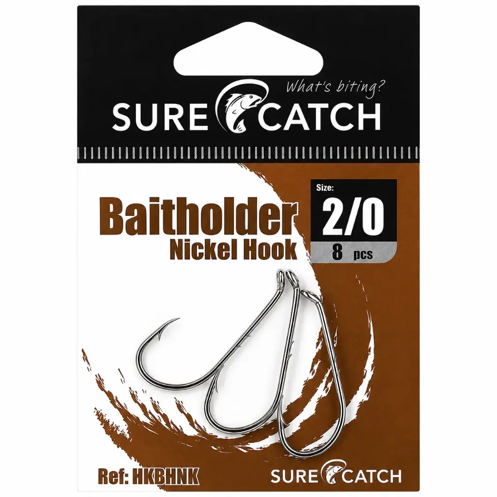 SureCatch Baitholder Nickel Hooks | Size 2/0 | 8 Pack