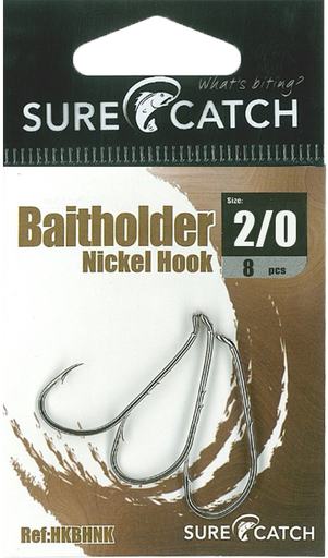 [8887113053091] SureCatch Baitholder Nickel Hooks | Size 2/0 | 8 Pack