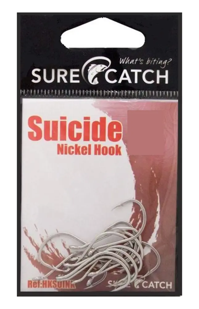 SureCatch Suicide Nickel Hooks | Size 3/0 | 8 Pack