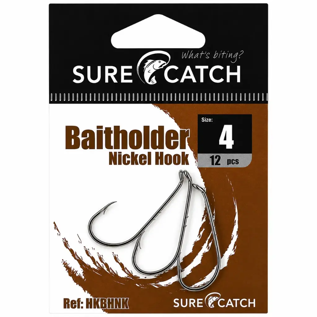 SureCatch Baitholder Nickel Hooks | Size 4 | 12 Pack