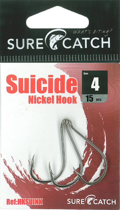 SureCatch Suicide Nickel Hooks | Size 4 | 15 Pack
