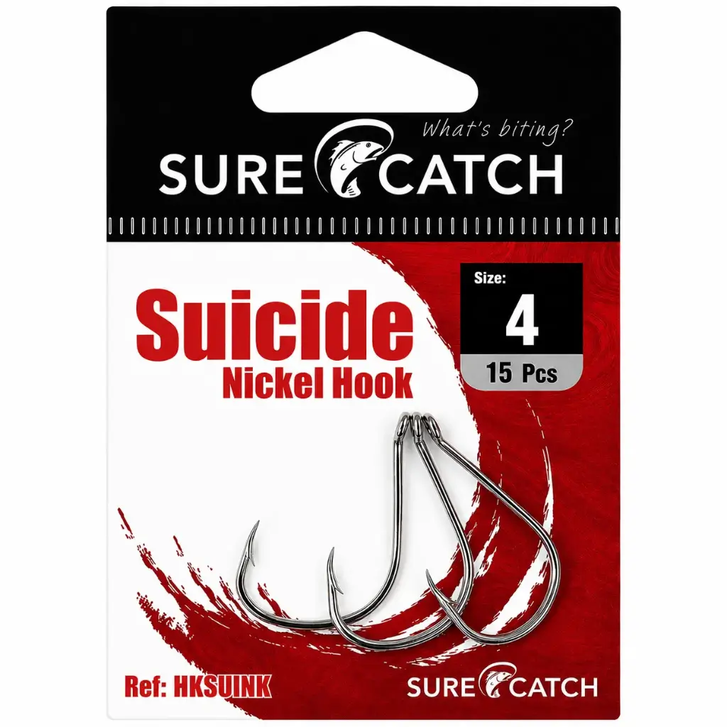 SureCatch Suicide Nickel Hooks | Size 4 | 15 Pack