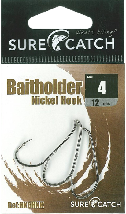 SureCatch Baitholder Nickel Hooks | Size 4/0 | 12 Pack