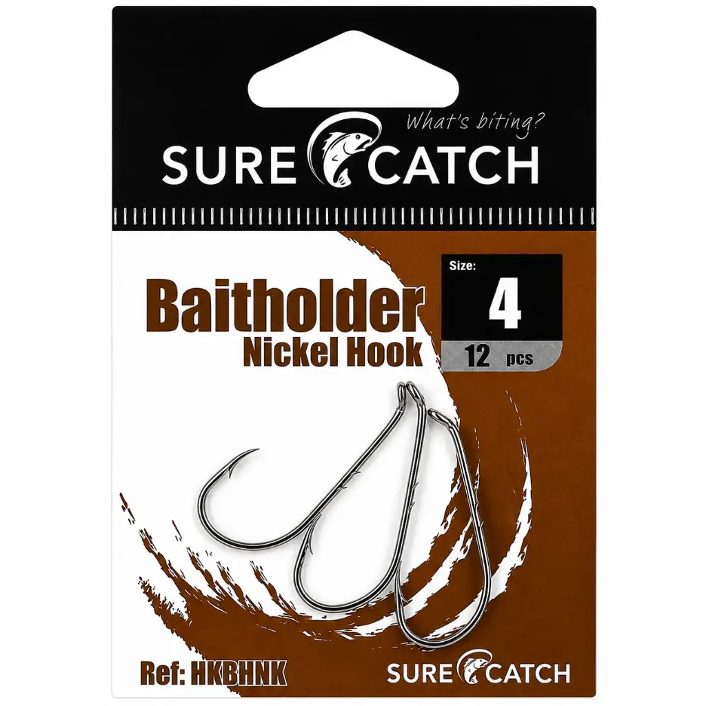 SureCatch Baitholder Nickel Hooks | Size 4/0 | 12 Pack