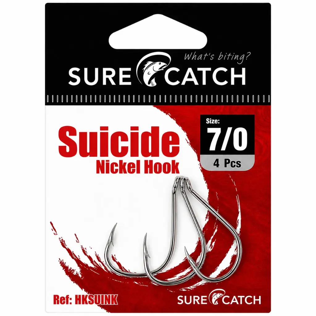 SureCatch Suicide Nickel Hooks | Size 7/0 | 4 Pack
