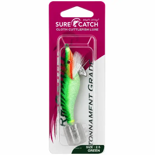 [8887113055118] SureCatch Squid Jig Lure Green | Size 2.5