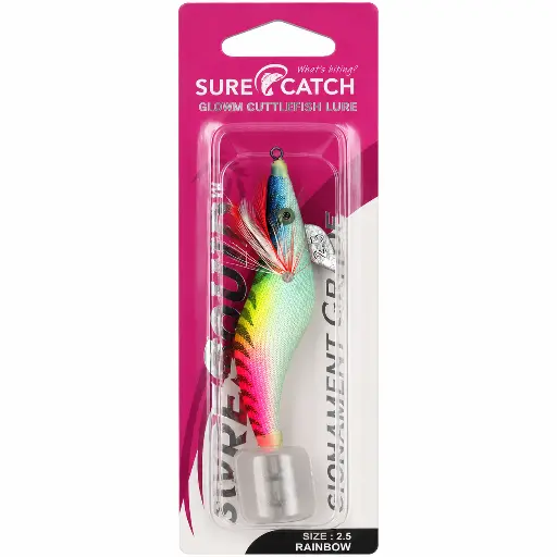 [8887113038838] SureCatch Squid Jig Lure Rainbow | Size 2.5