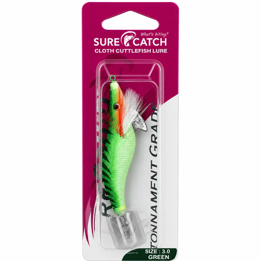 SureCatch Squid Jig Lure Green | Size 3.0
