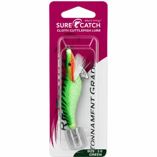 [8887113427007] SureCatch Squid Jig Lure Green | Size 3.0