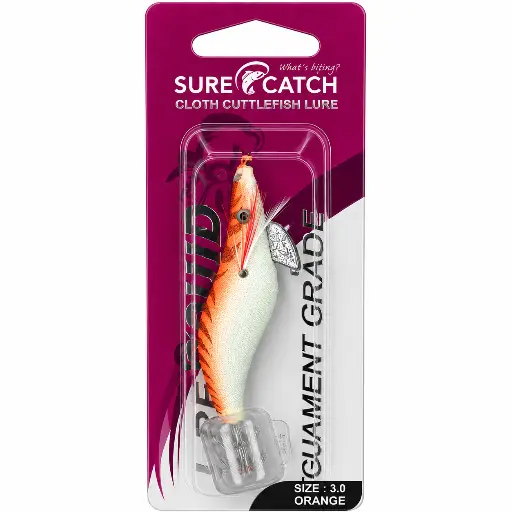[8887113038876] SureCatch Squid Jig Lure Orange | Size 3.0