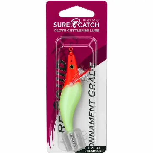 [8887113038913] SureCatch Squid Jig Lure Head & Lumo | Size 3.0