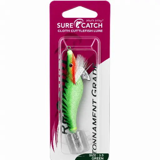 [8887113427021] SureCatch Squid Jig Lure Green | Size 3.5