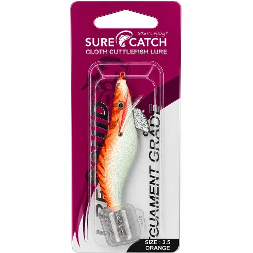[8887113038937] SureCatch Squid Jig Lure Orange | Size 3.5
