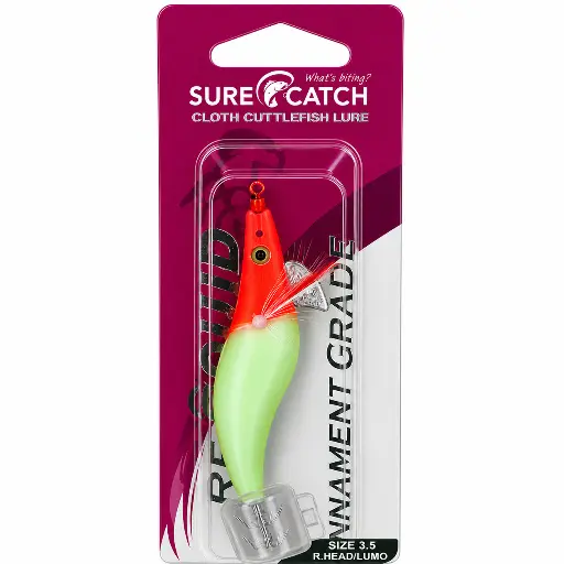 [8887113038975] SureCatch Squid Jig Lure Head & Lumo | Size 3.5