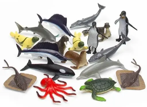[92389128796] Wild Republic | Nature Tubes | Aquatic Animal Figurines | 18-Piece Set for Kids