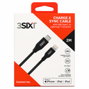 3SIXT Charge & Sync Cable USB-C to Lightning | Black | 2m