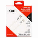 3SIXT Charge & Sync Cable USB-C to Lightning | White | 2m