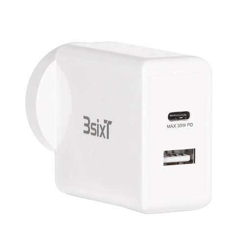 [9318018150473] 3SIXT Wall Charger USB-C PD | White | 30 W 2.4A