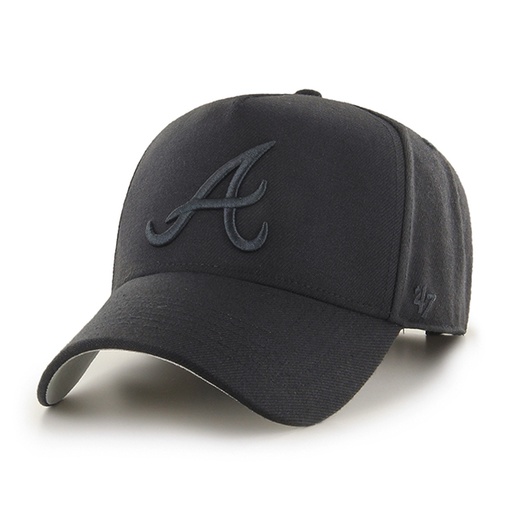 [193676696117] 47 Brand Atlanta Braves MLB MVP DT Snapback Black OSFM B-MPDTP01WBP-BK