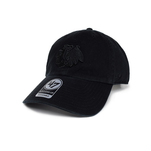 [194602643540] 47 Brand Chicago Blackhawks Black/Black '47 Clean Up