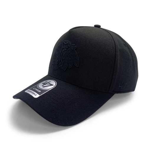 [196505890069] 47 Brand Chicago Blackhawks MVP DT Snapback Black/Black OSFM