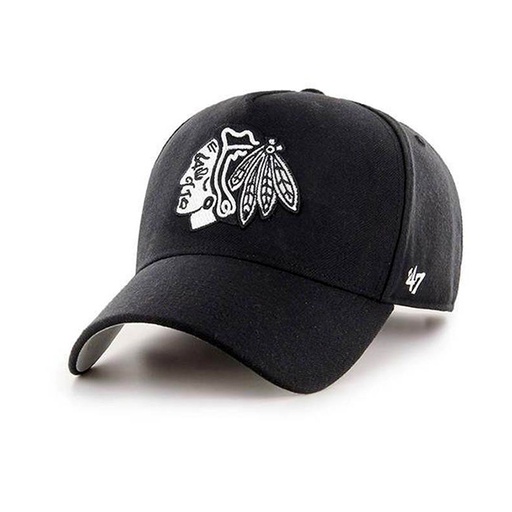 [193676696308] 47 Brand Chicago Blackhawks NHL MVP DT Snapback Black/White OSFM H-MPDTP04WBP-BKB