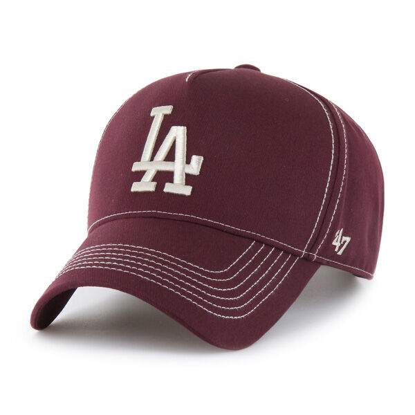 47 Brand Los Angeles Dodgers MVP DT Contrast Stitch Dark Maroon/Bone OSFM