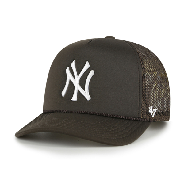 47 Brand New York Yankees MLB Foam Front Mesh Trucker Brown OSFM B-FOAMO17KPP-BW