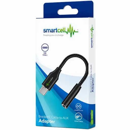 [9337217004981] Smartcell Braided C Cable to Aux Adapter