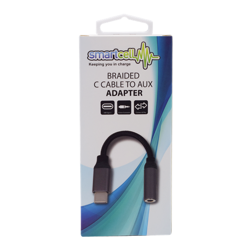 [9337217004981] Smartcell Braided C Cable to Aux Adapter