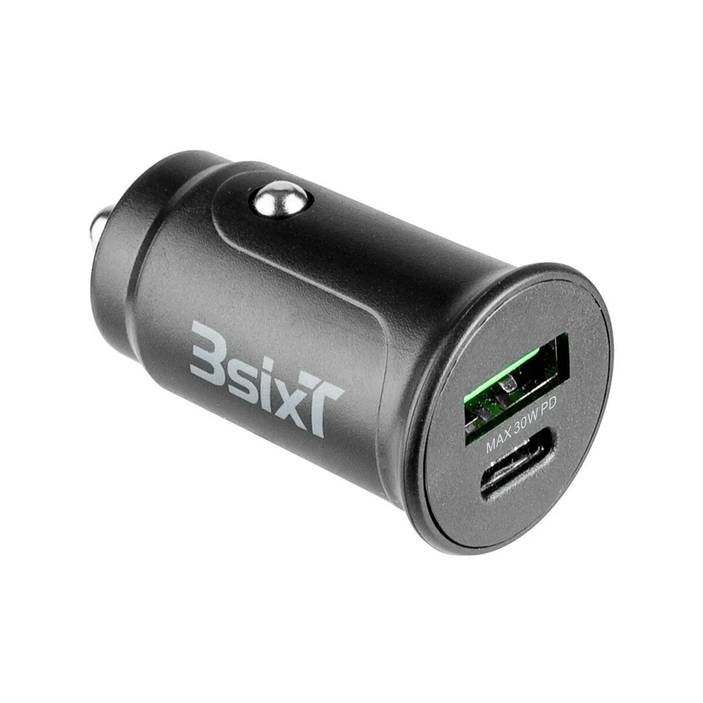 3SIXT Car Charger USB-C + USB-A | Black | 30W