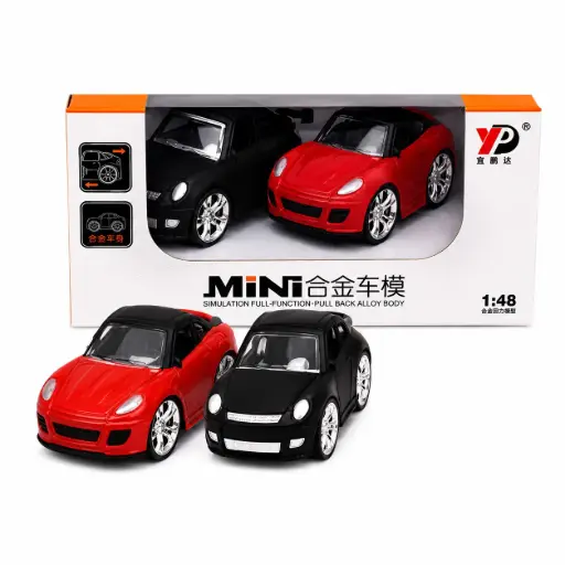 [9337217007302_red] Diecast Pull Back Sports Car | 2 Pack (Red)