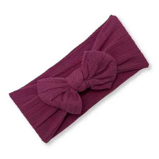 [9340457028006] Baby Bows (Burgundy)