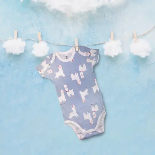 Baby Romper (Blue Llama)