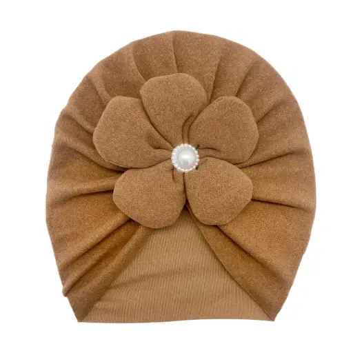 [9340457027658] Baby Turbans Flower (Brown)